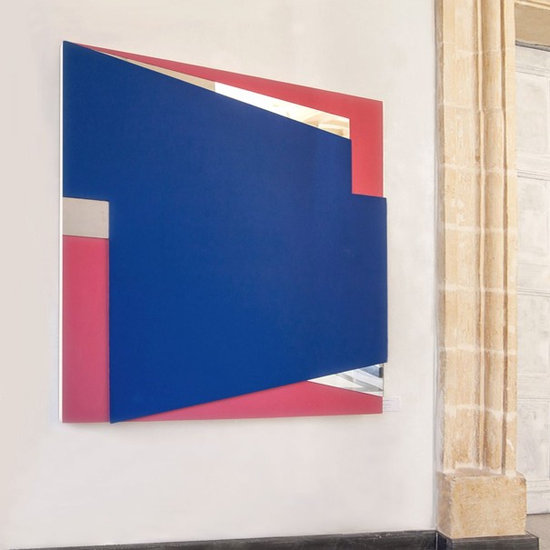 Ter PV 2015 - acrylique, plastic miroir, bois - 160 x 150 x 9 cm (expo Malte - coll. privée)