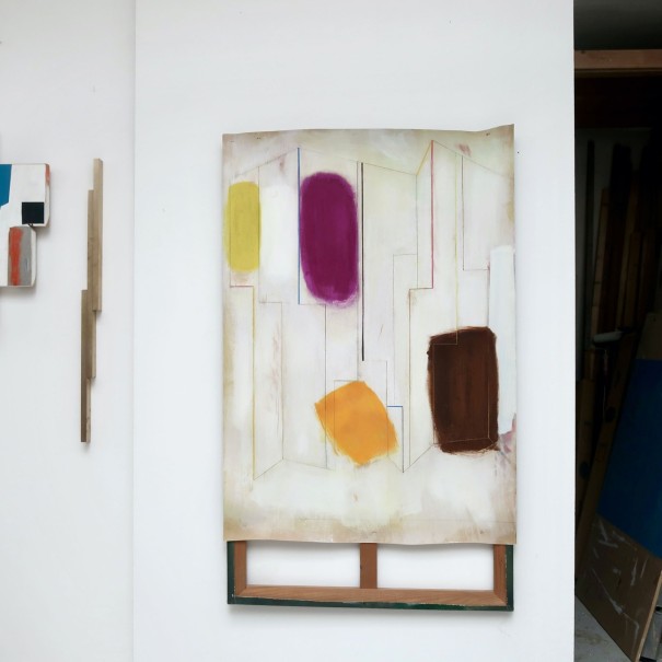 Ter AA 2023 - gouache, acrylique, carton, chassis - 164 x 98 cm - © photo : Virginia Torres