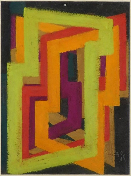 Gouache 2019 9 - papier marouflé/carton - 32 x 24 cm - © photo : Virginia Torres