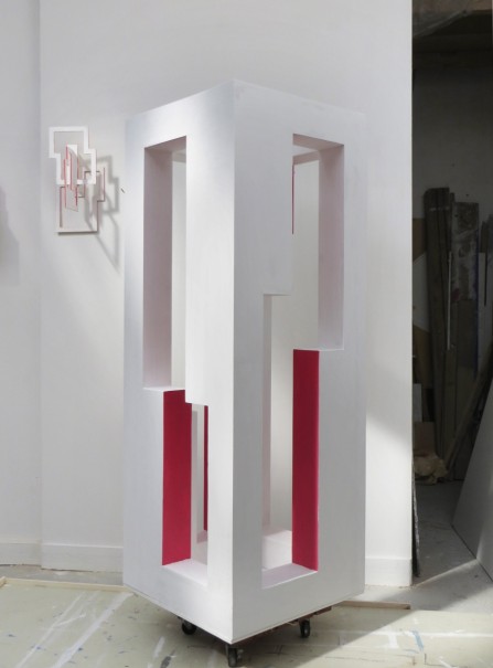 PVÉ 2020 - structure acrylique sur bois - 150 x 55 x 55 cm